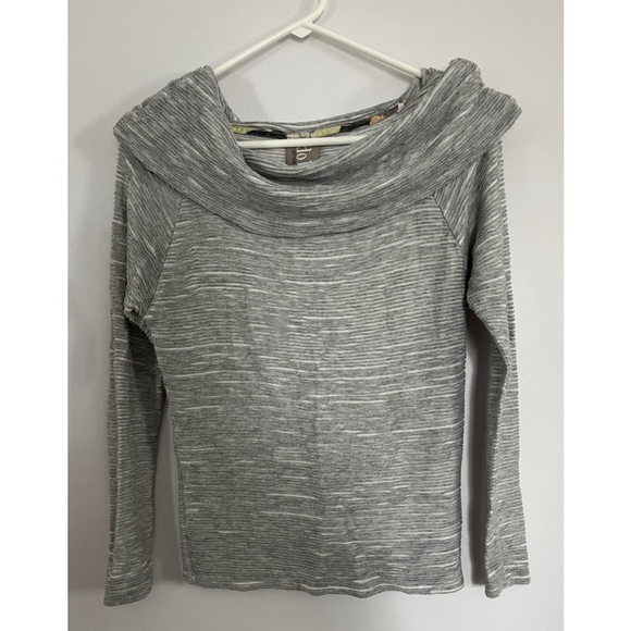 Anthropologie Dolan light gray cowl neck ribbed sweater XS - Picture 2 of 7